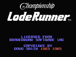 Championship Lode Runner Title Screen